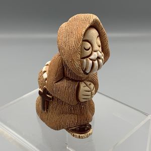 Uruguay Studio Pottery Hooded Priest Monk Kneeling in Prayer Religious Signed